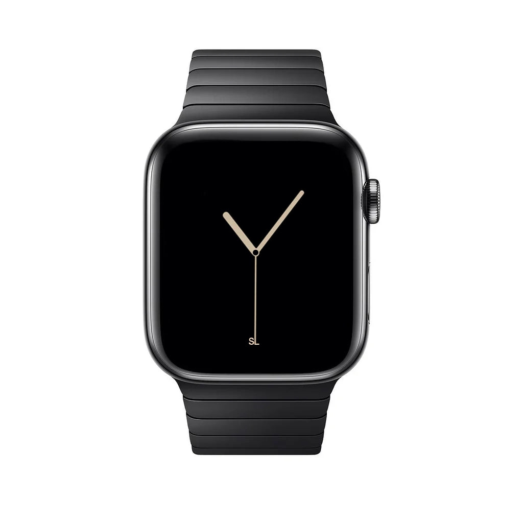 black colour metal stainless steel link watch strap for apple watch series 10 42mm and 45mm and ultra 2