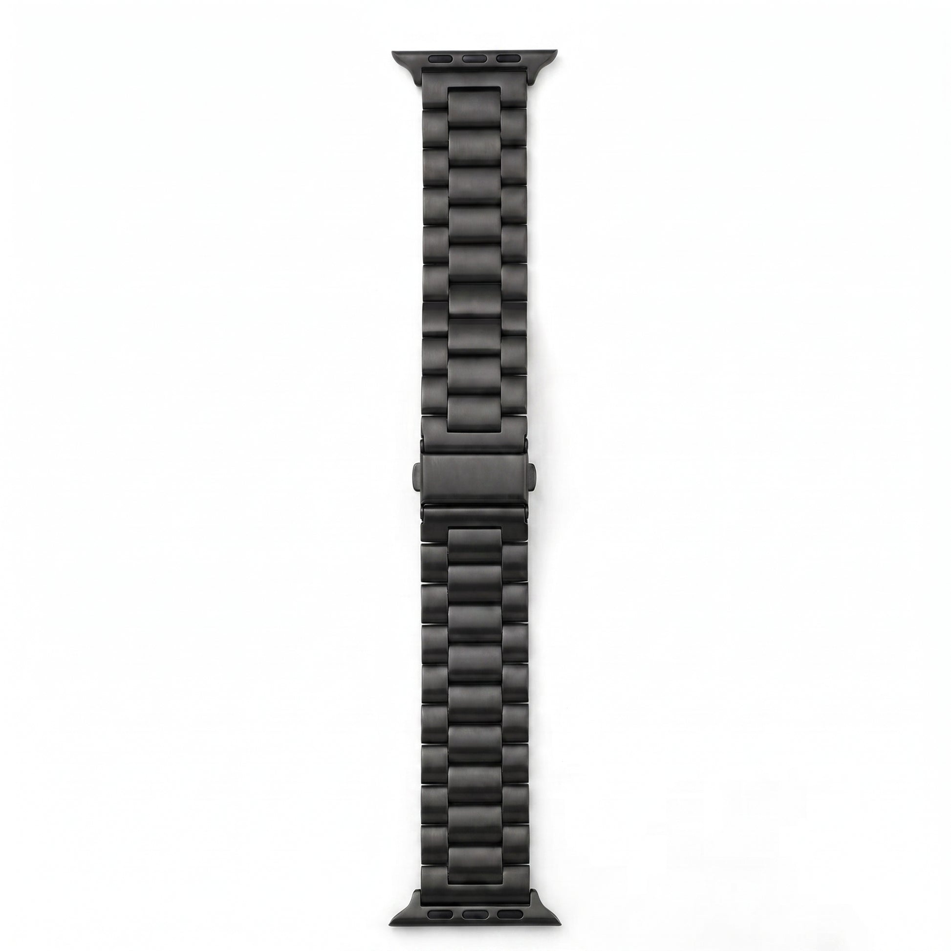 polished black colour stainless steel metal tri link bracelet apple watch strap made for apple watch series 11 45mm 46mm 49mm Ultra 3