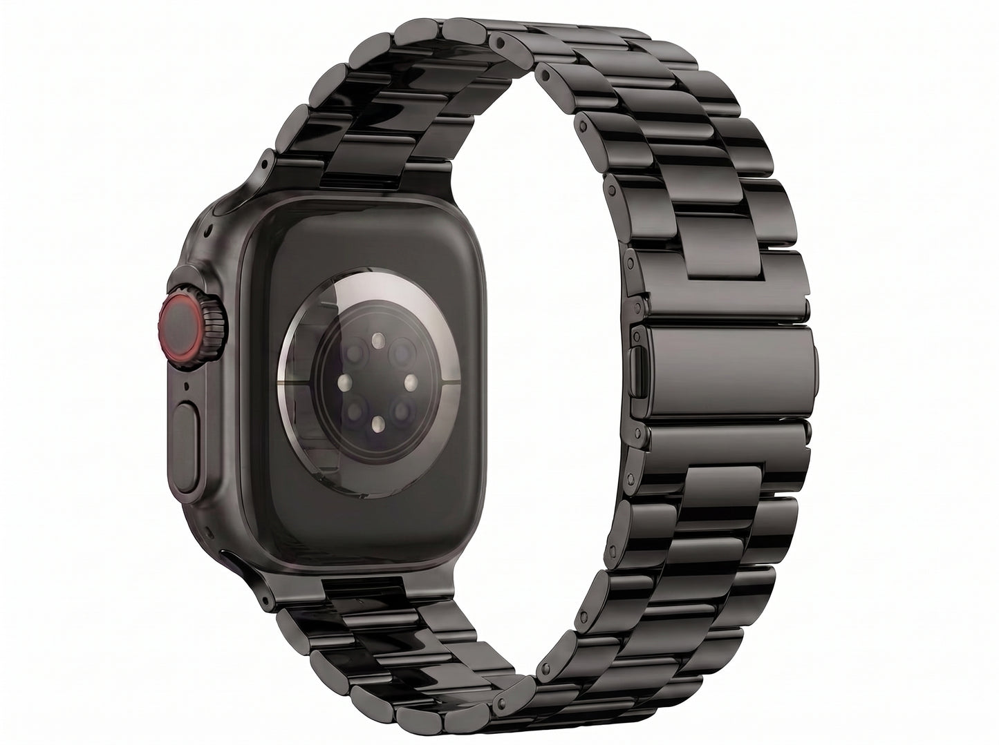 Black Tri-Link Steel Strap for Apple Watch