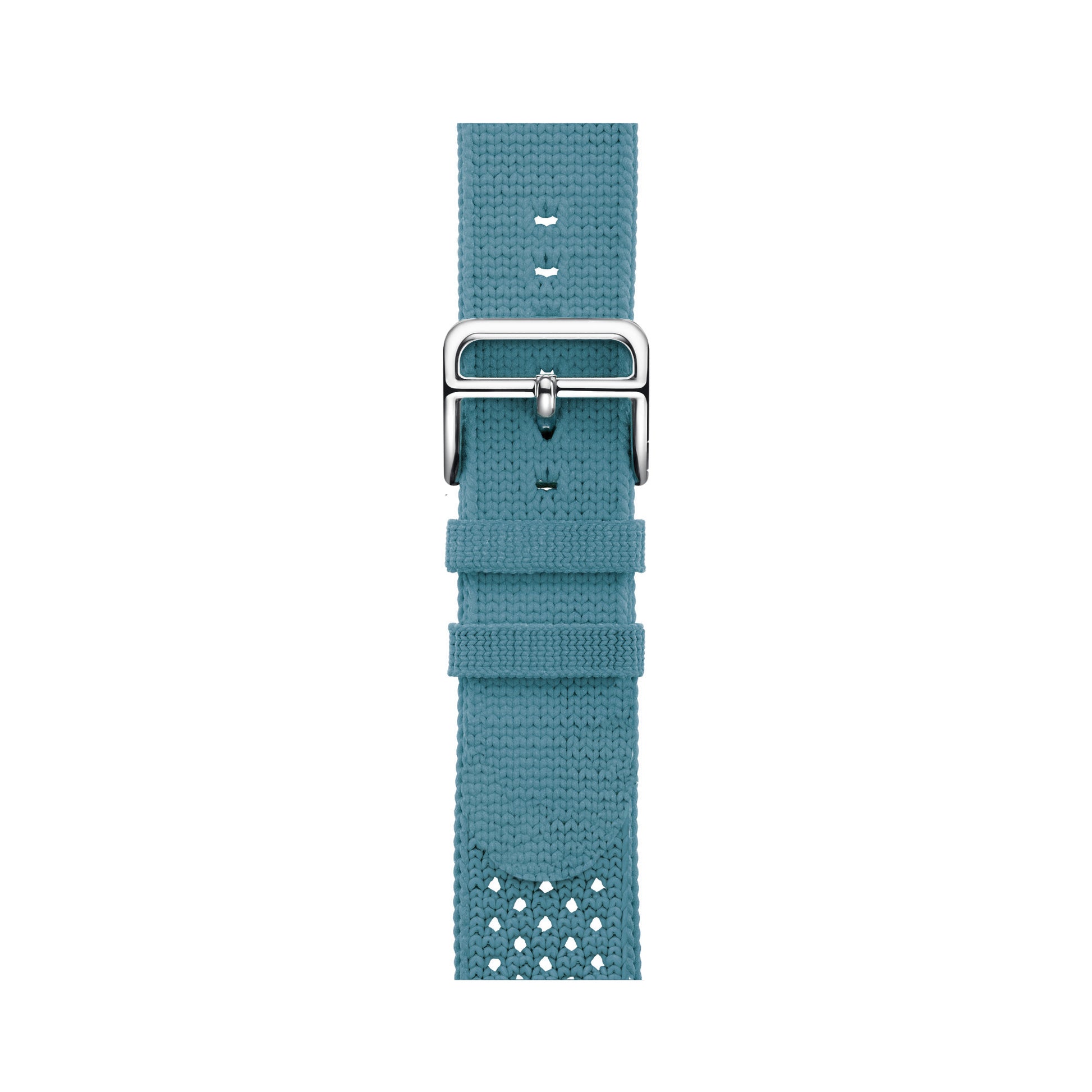 blue colour knitted tricot nylon yarn fabric watch strap for apple watch series 11 42mm , 45mm, 46mm and ultra series