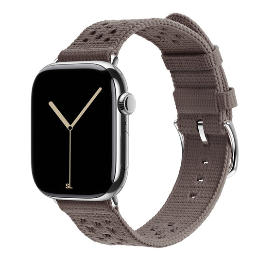 brown colour knitted tricot nylon yarn fabric watch strap for apple watch series 11 42mm , 45mm, 46mm and ultra series