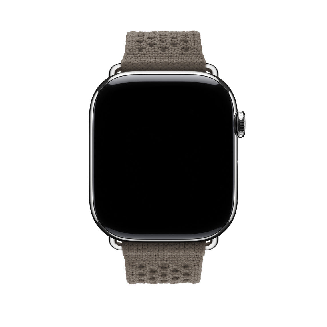 brown colour knitted tricot nylon yarn fabric watch strap for apple watch series 11 42mm , 45mm, 46mm and ultra series