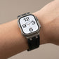 black colour apple watch strap made with FKM rubber premium with micro checkered texture for apple watch series 11 45m 46mm and ultra 1 - 3