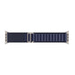 A dark blue colour with silver buckle premium nylon watch strap band designed for adventurers and explorers that wear the Apple watch series 10 and Ultra 2
