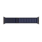 A dark blue colour with silver buckle premium nylon watch strap band designed for adventurers and explorers that wear the Apple watch series 10 and Ultra 2