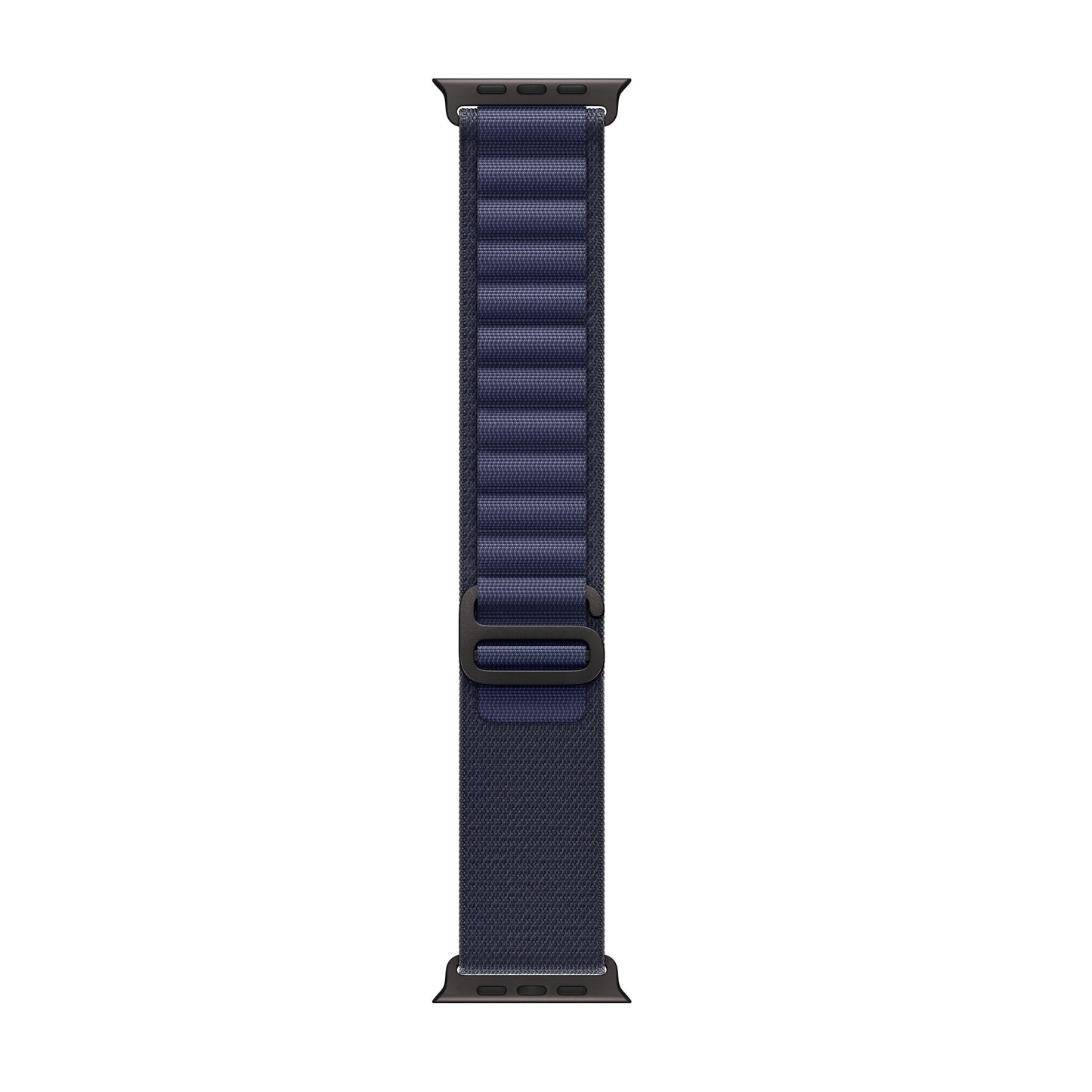 A navy blue colour premium nylon watch strap band designed for adventurers and explorers that wear the Apple watch series 10 and Ultra 2