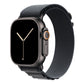 A dark grey colour premium nylon watch strap band with black metal buckle hardware designed for adventurers and explorers that wear the Apple watch series 11 and Ultra 3