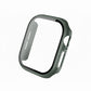 dark green Colour made from polycarbonate material protector with a strong built in tempered glass screen to protect your apple watch series 11 42mm and 46mm from damage displayed on a tilted angle