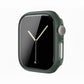 dark green Colour made from polycarbonate material protector with a strong built in tempered glass screen to protect your apple watch series 11 42mm and 46mm from damage displayed on a tilted angle