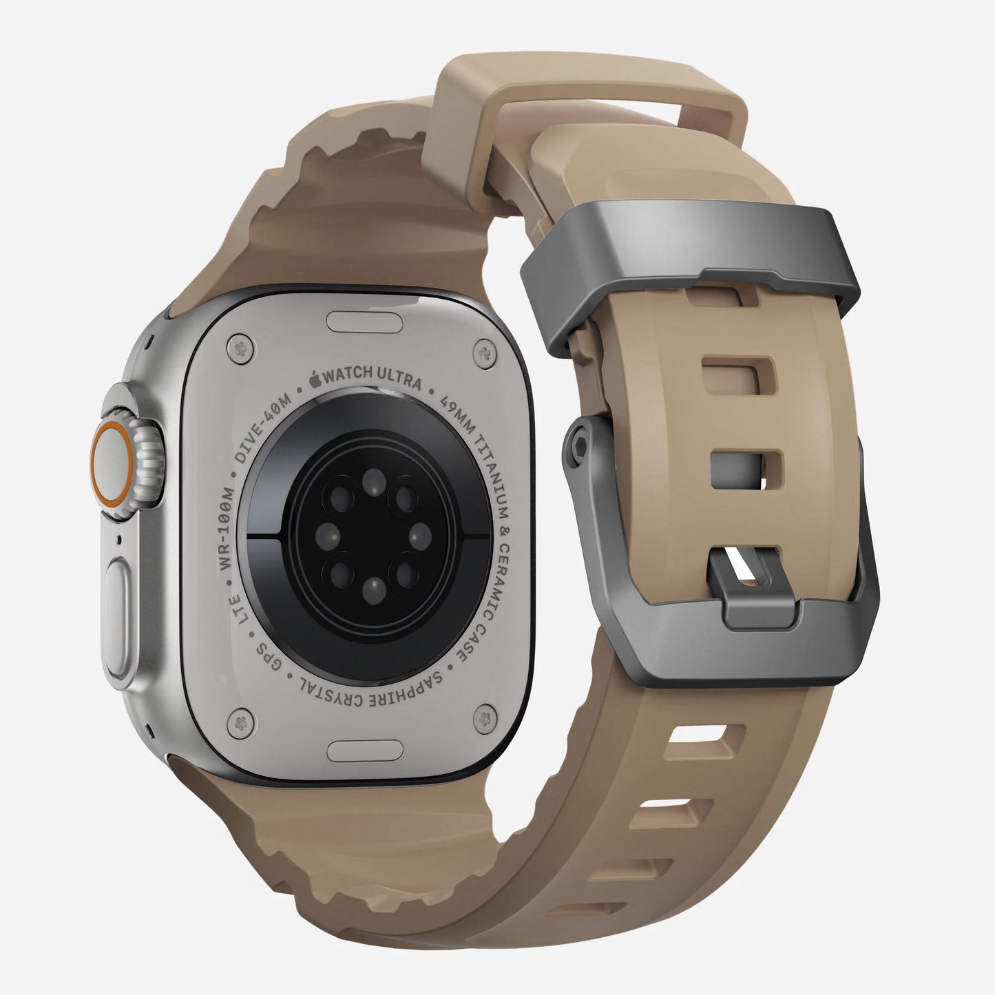 Dune colour premium silicone extra thick watch strap band designed for adventurers and mountain hiking for Apple watch series 11 size 46mm and Ultra 3