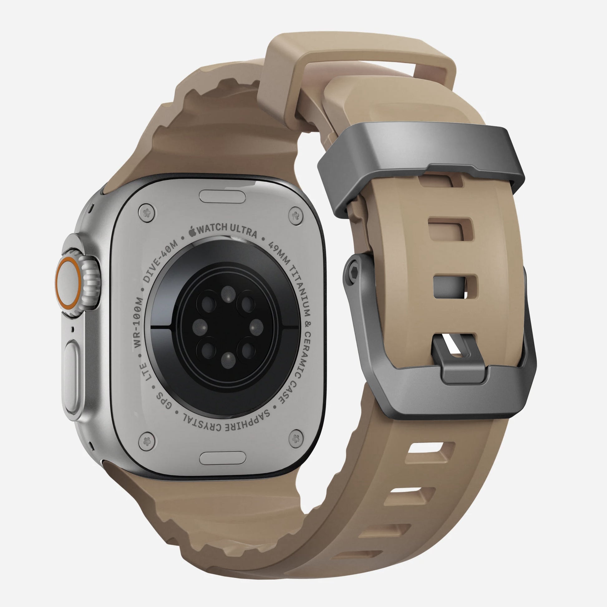 Dune colour premium silicone extra thick watch strap band designed for adventurers and mountain hiking for Apple watch series 11 size 46mm and Ultra 3