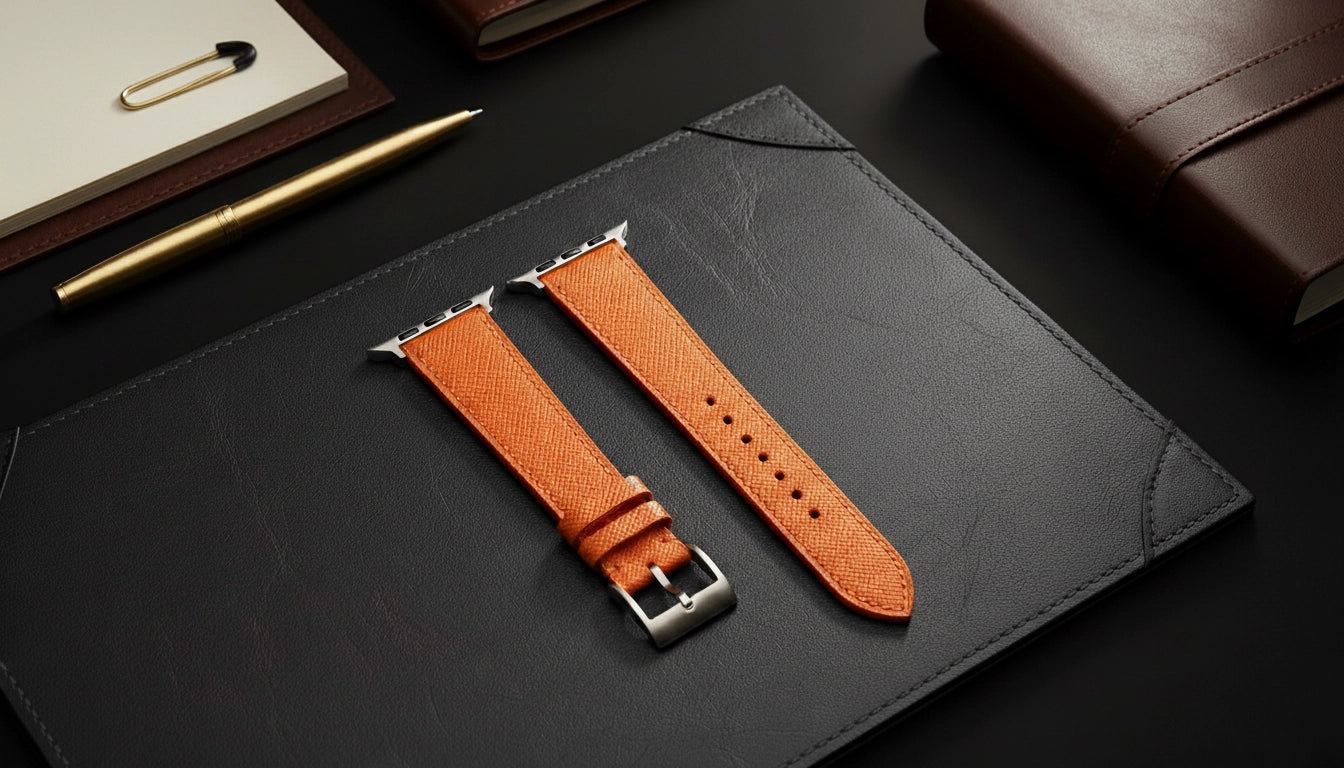 White Saffiano Leather Strap for Apple Watch