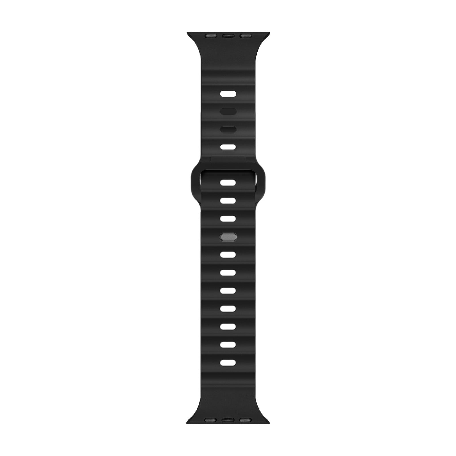 Black colour premium FKM Fluoroelastomer Rubber watch strap band designed for adventurers and mountain hiking for Apple watch series 11 size 46mm and Ultra 3