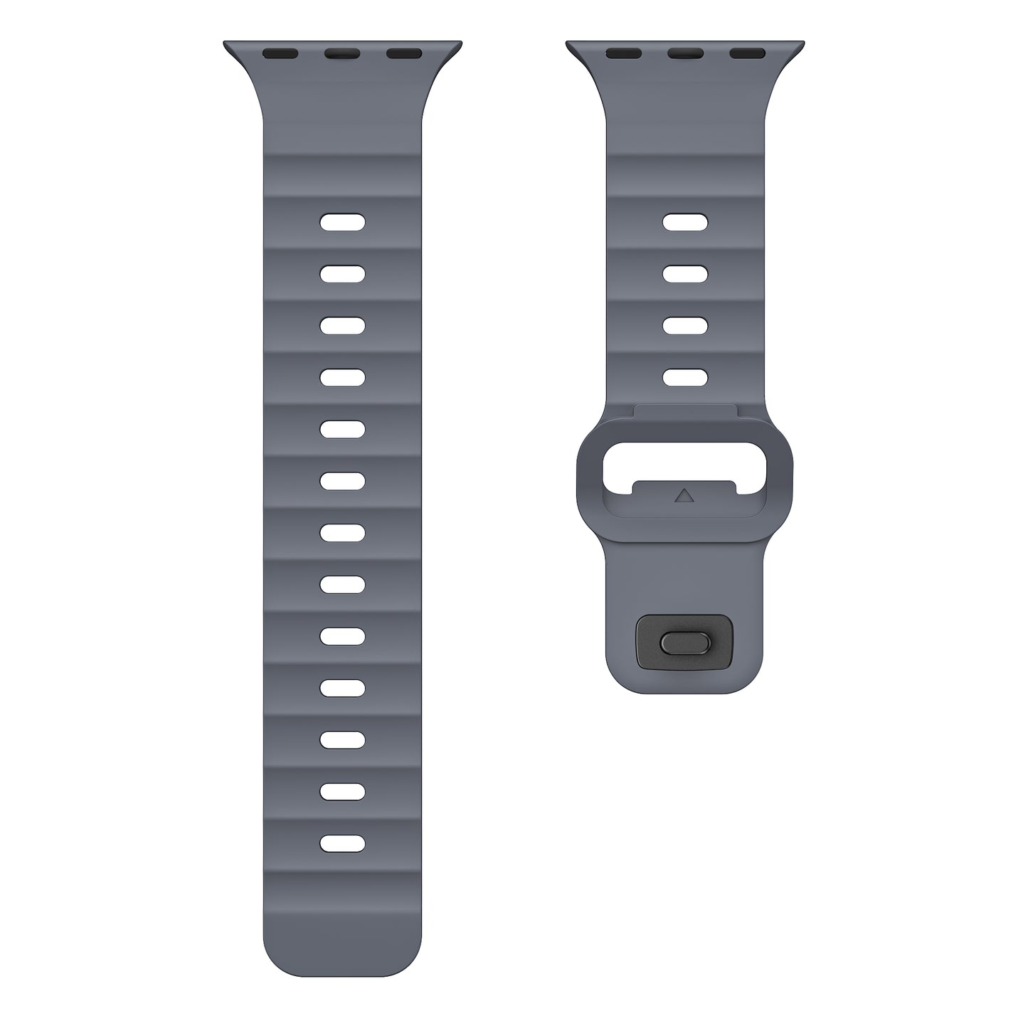 Dark Grey colour premium FKM Fluoroelastomer Rubber watch strap band designed for adventurers and mountain hiking for Apple watch series 11 size 46mm and Ultra 3
