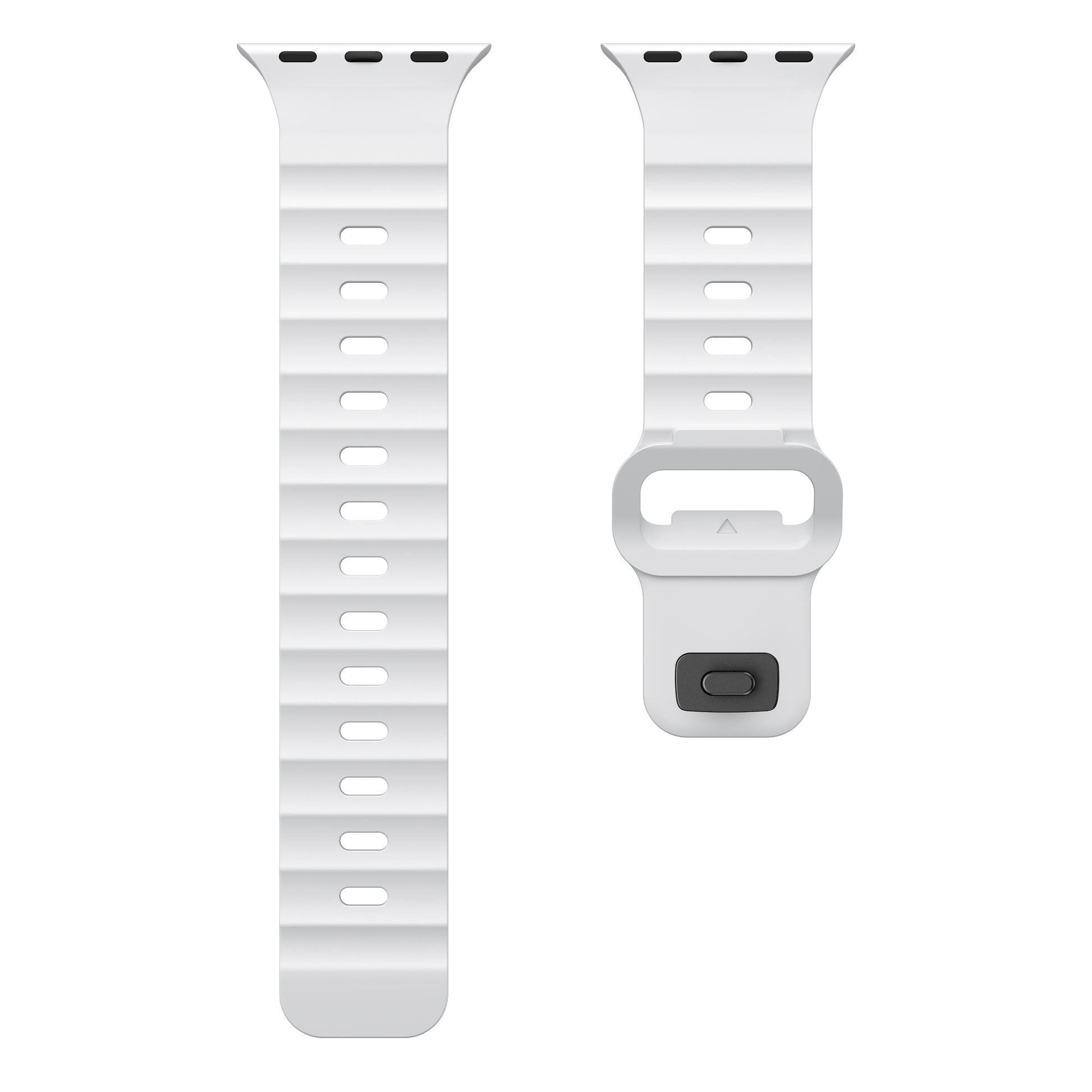 White colour premium FKM Fluoroelastomer Rubber watch strap band designed for adventurers and mountain hiking for Apple watch series 11 size 46mm and Ultra 3