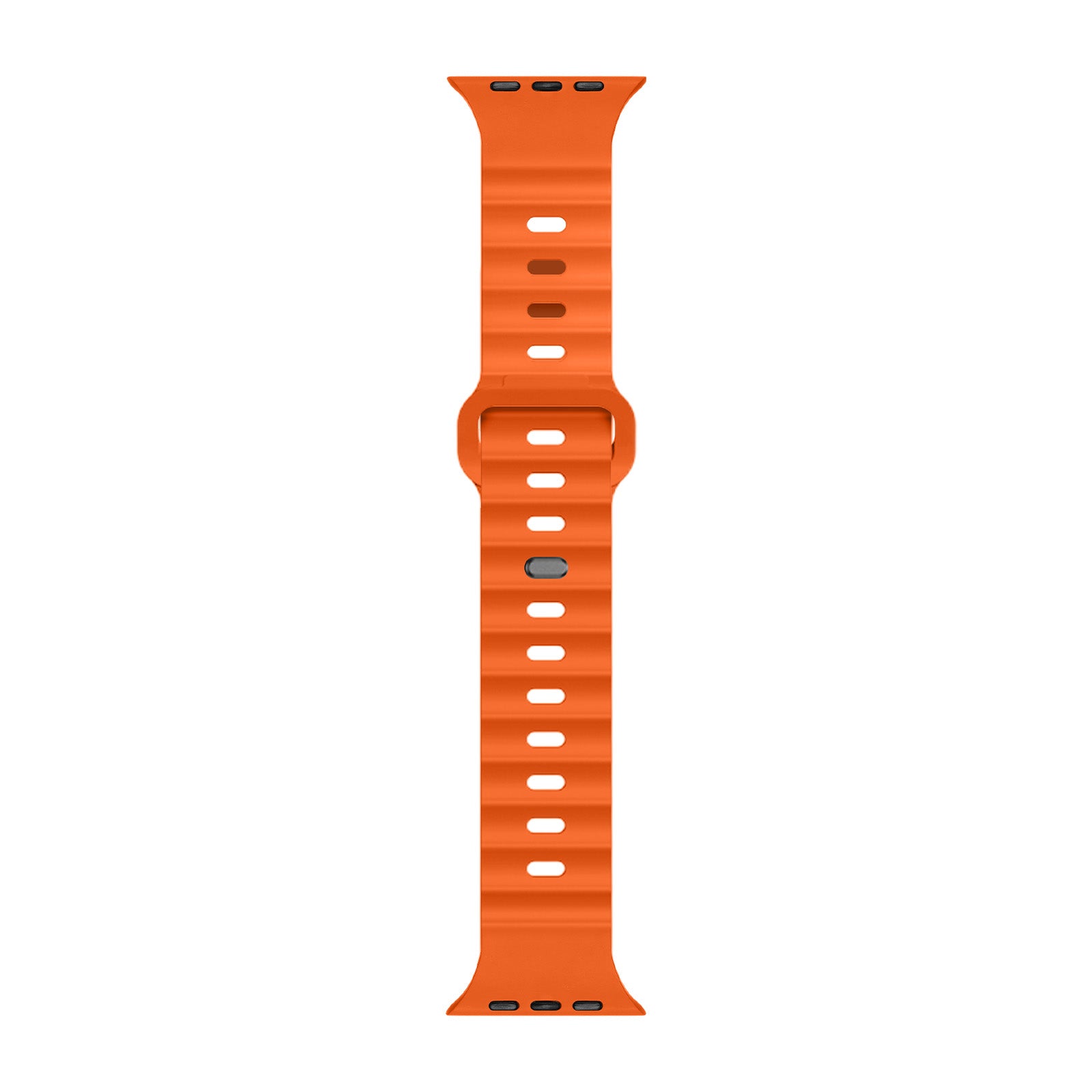 Orange colour premium FKM Fluoroelastomer Rubber watch strap band designed for adventurers and mountain hiking for Apple watch series 11 size 46mm and Ultra 3