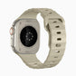 Beige colour premium FKM Fluoroelastomer Rubber watch strap band designed for adventurers and mountain hiking for Apple watch series 11 size 46mm and Ultra 3