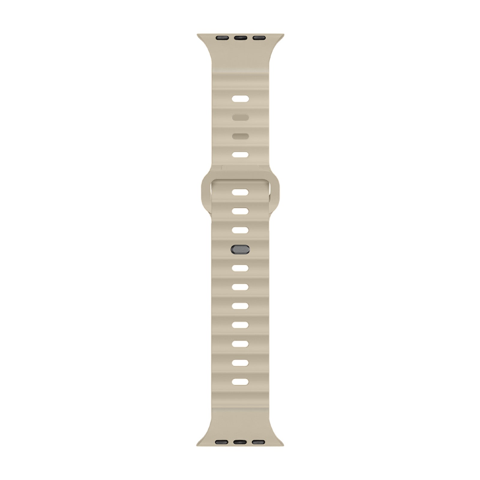 Beige colour premium FKM Fluoroelastomer Rubber watch strap band designed for adventurers and mountain hiking for Apple watch series 11 size 46mm and Ultra 3