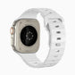 White colour premium FKM Fluoroelastomer Rubber watch strap band designed for adventurers and mountain hiking for Apple watch series 11 size 46mm and Ultra 3