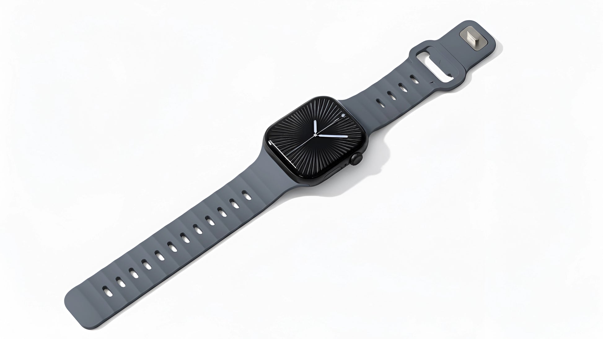 Dark Grey colour premium FKM Fluoroelastomer Rubber watch strap band designed for adventurers and mountain hiking for Apple watch series 11 size 46mm and Ultra 3