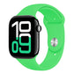 A bright radioactive electric green colour apple watch sport band made from premium silicon for series 10 42mm 45mm 46mm and ultra 2