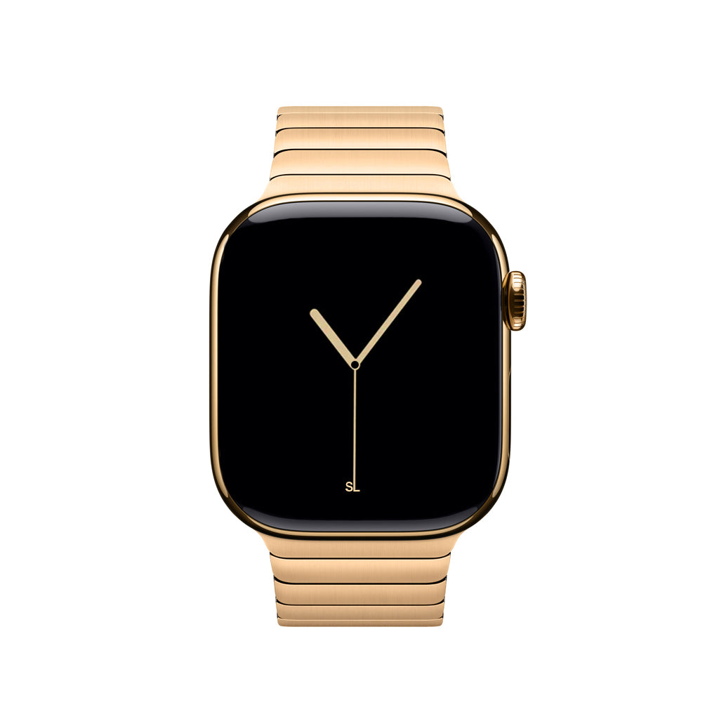 Gold metal stainless steel metal link watch bracelet strap for apple watch series 11 46mm and 45mm and ultra 3 49mm