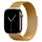 A gold colour stainless steel milanese watch strap for the latest apple watch series 11 46mm and 42mm and Ultra 3