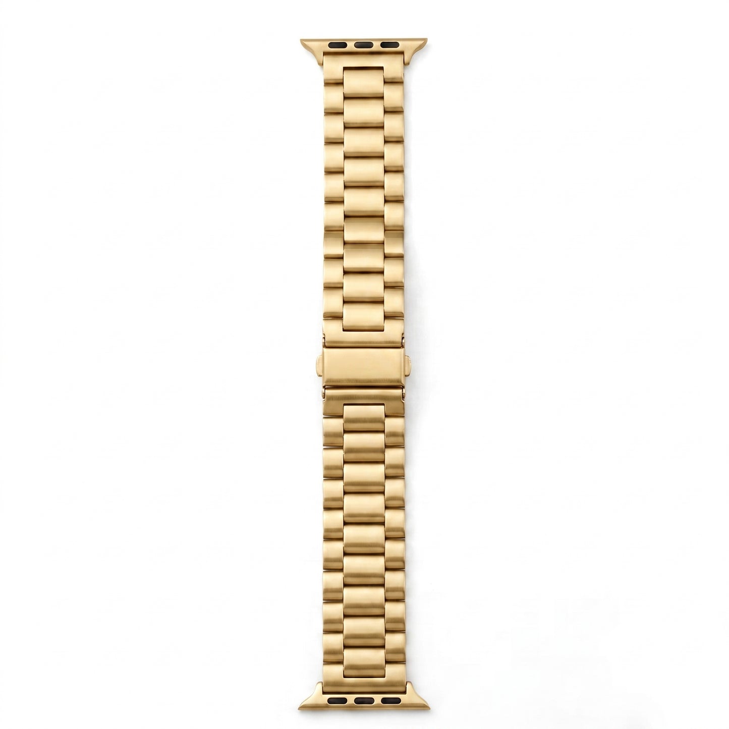 polished gold colour stainless steel metal tri link bracelet apple watch strap made for apple watch series 11 45mm 46mm 49mm Ultra 3