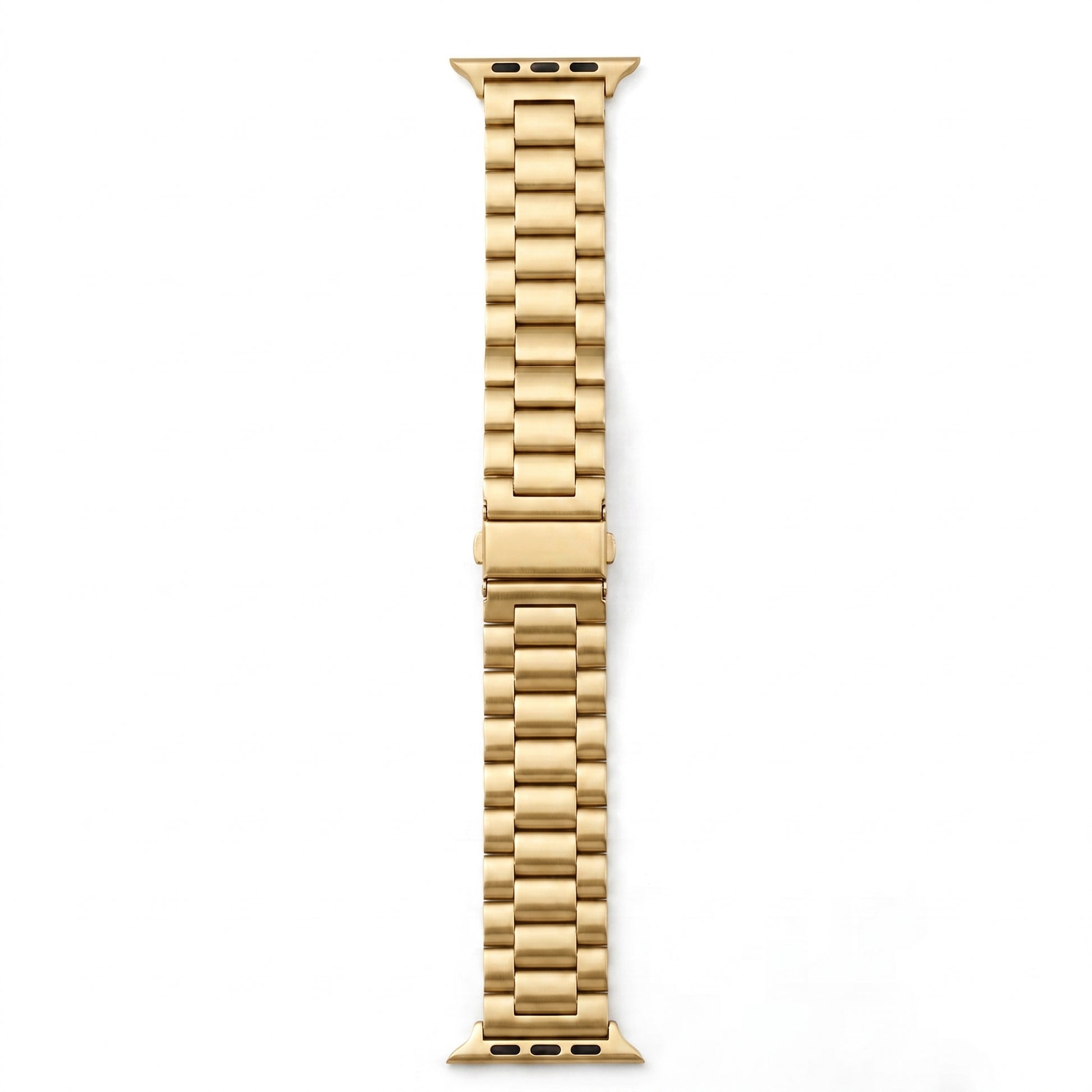 polished gold colour stainless steel metal tri link bracelet apple watch strap made for apple watch series 11 45mm 46mm 49mm Ultra 3