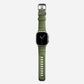Green colour premium silicone extra thick watch strap band designed for adventurers and mountain hiking for Apple watch series 11 size 46mm and Ultra 3 49mm