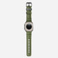 Green colour premium silicone extra thick watch strap band designed for adventurers and mountain hiking for Apple watch series 11 size 46mm and Ultra 3 49mm