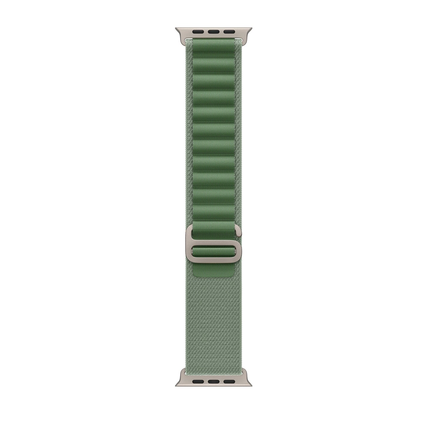 A green colour premium nylon watch strap band designed for adventurers and explorers that wear the Apple watch series 10 and Ultra 2