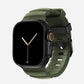 Green colour premium silicone extra thick watch strap band designed for adventurers and mountain hiking for Apple watch series 11 size 46mm and Ultra 3 49mm