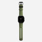 Green colour premium silicone extra thick watch strap band designed for adventurers and mountain hiking for Apple watch series 11 size 46mm and Ultra 3 49mm