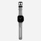 Grey colour premium silicone extra thick watch strap band designed for adventurers and mountain hiking for Apple watch series 11 size 46mm and Ultra 3