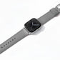 A set of grey coloured french Saffiano leather pattern handcrafted for apple watch series 11 42mm 45mm and 46mm  made for people to wear to work or to fancy event