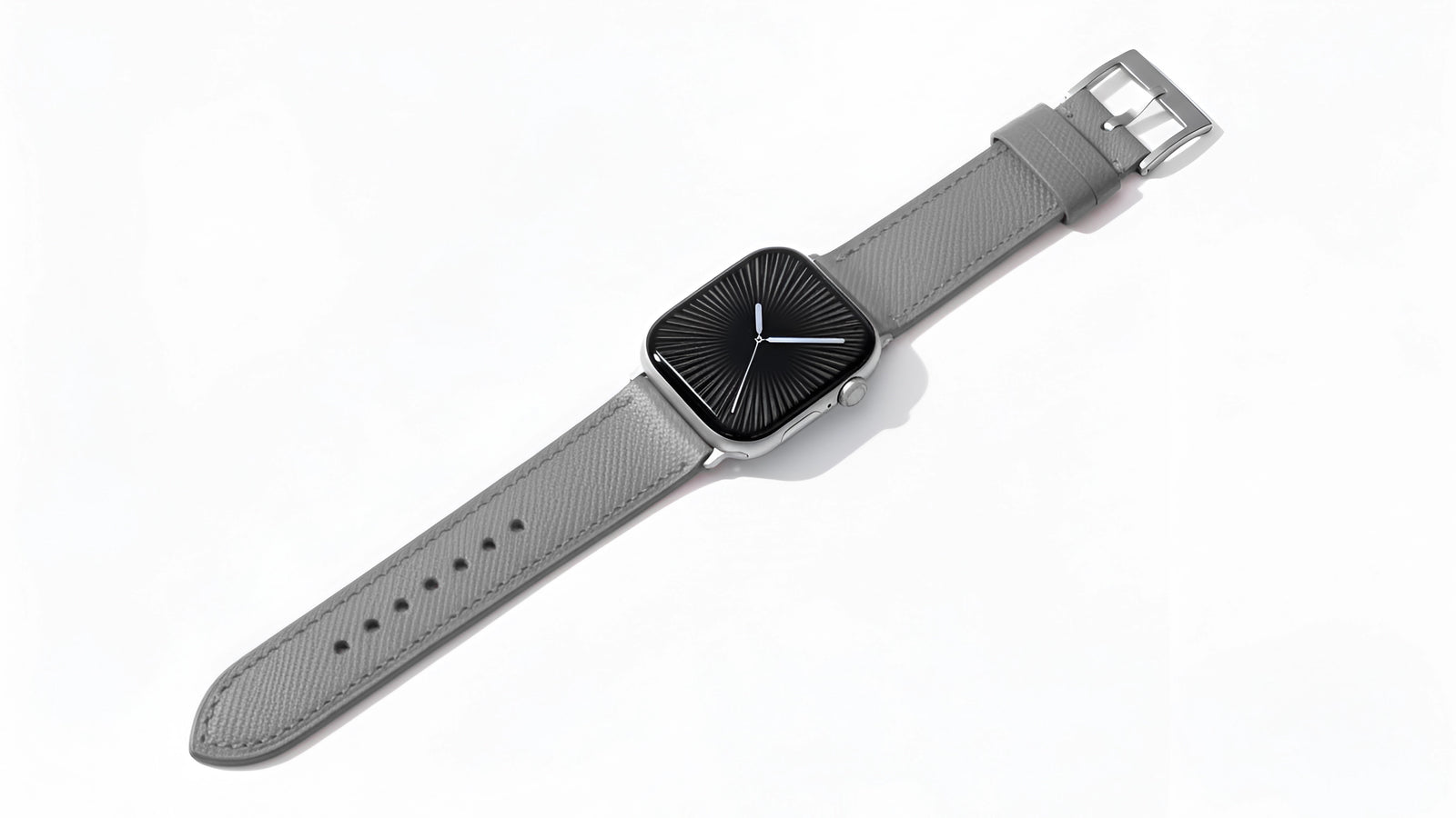 Grey Saffiano Leather Strap for Apple Watch