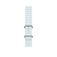 An ice blue colour silicone watch strap for apple watch series 10 and ultra 2 designed for sports and active gym activities