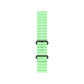 An ice green colour watch strap band made from silicone  with two metal buckles on an Apple watch series 11 42mm/ 45mm/ 46mm and ultra 3 designed for the ocean and active sports