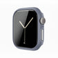 lavender grey Colour made from polycarbonate material protector with a strong built in tempered glass screen to protect your apple watch series 11 42mm and 46mm from damage displayed on a tilted angle