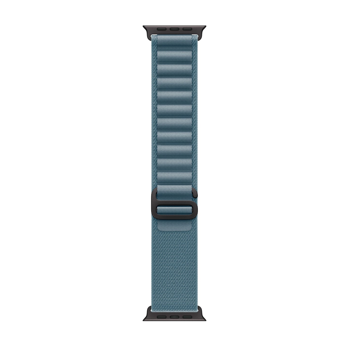 A light blue brown colour with black matte buckle premium nylon watch strap band designed for adventurers and alpine explorers that wear the Apple watch series 11 and Ultra 3 45mm 46mm 49mm