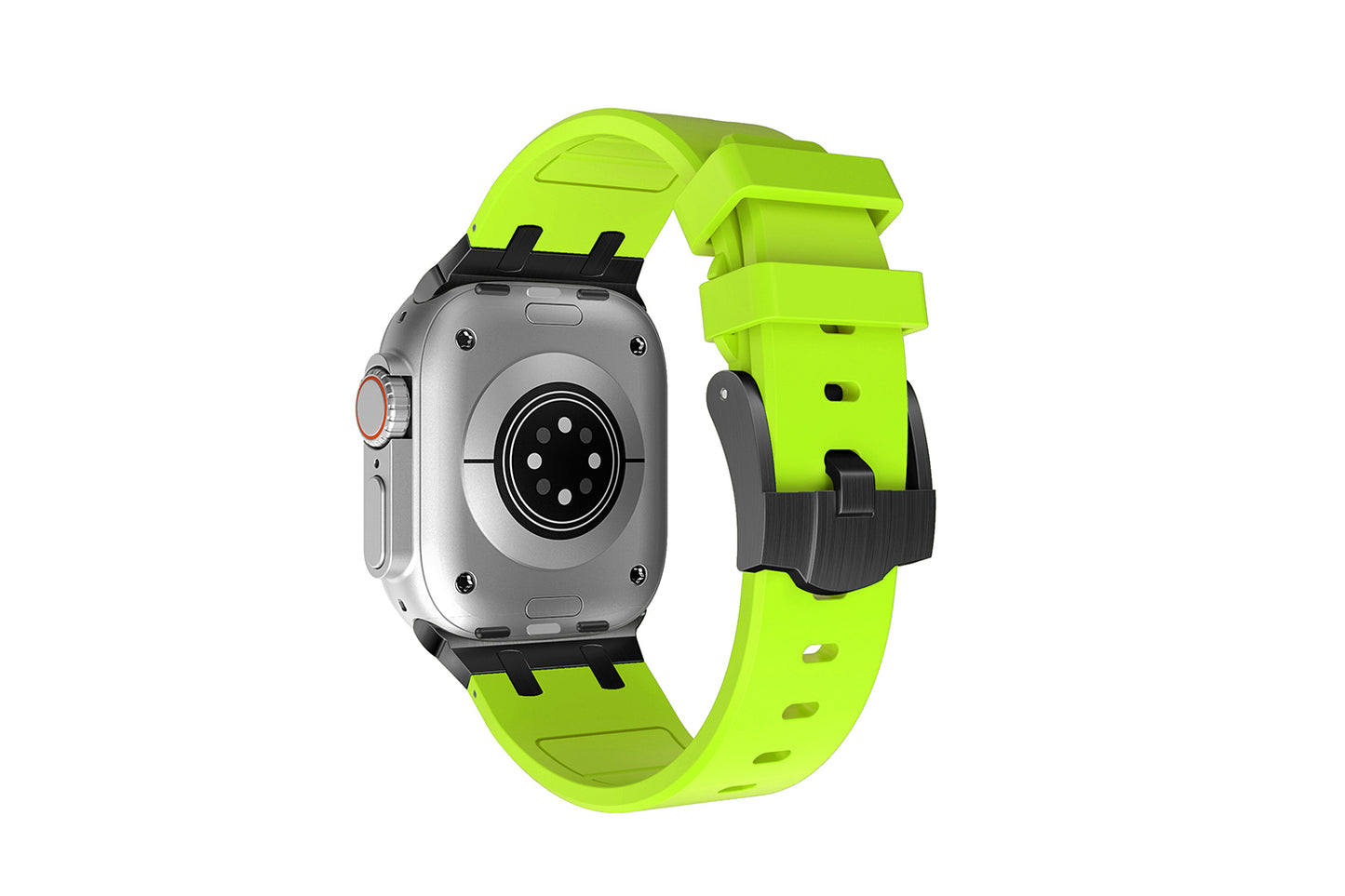 Lime Green Metal Silicone Strap for Apple Watch