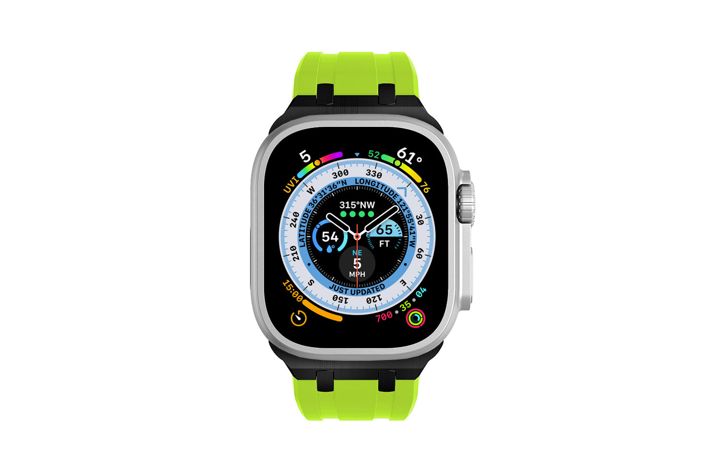 Lime Green Metal Silicone Strap for Apple Watch