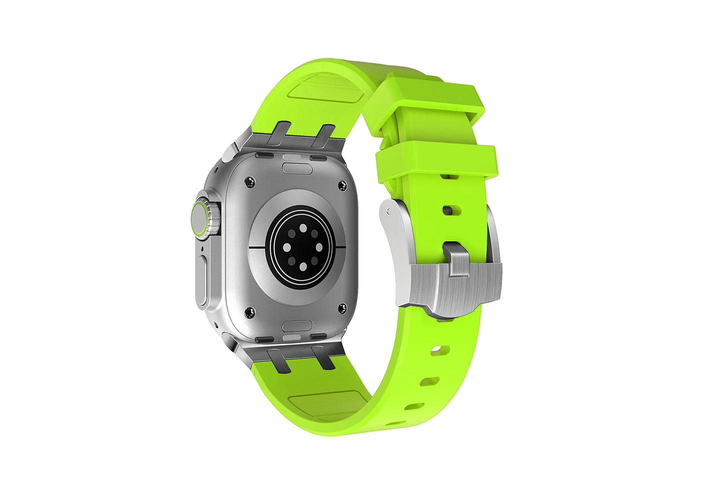 Lime Green Metal Silicone Strap for Apple Watch