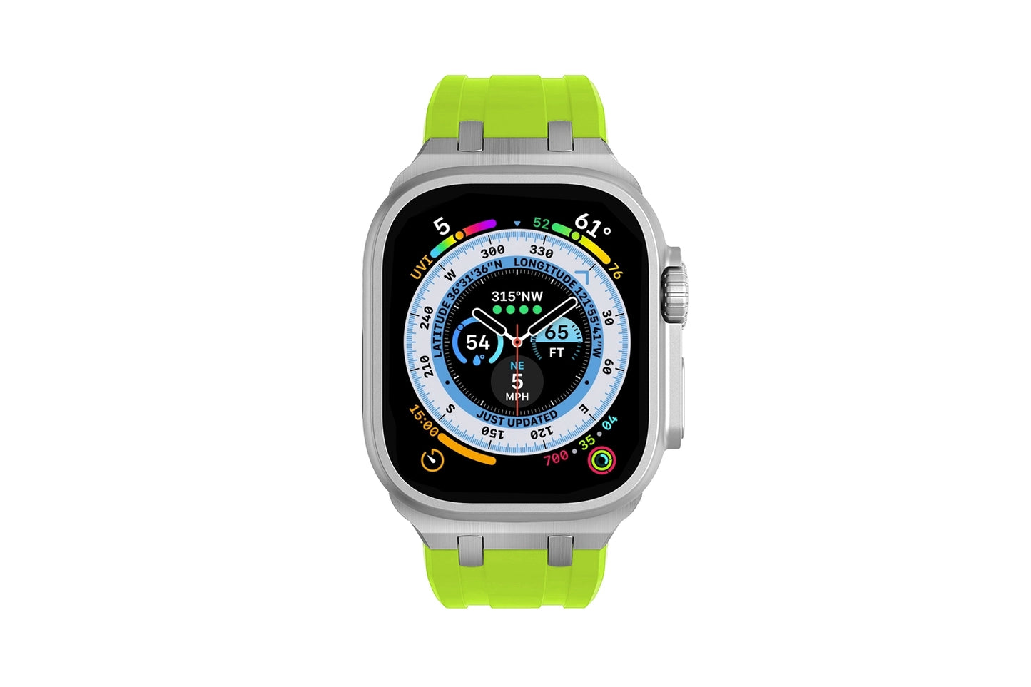 Lime Green Metal Silicone Strap for Apple Watch