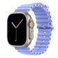 An Lilac Purple colour watch strap band made from silicone  with two metal buckles on an Apple watch series 10 42mm/ 45mm/ 46mm and ultra 2 designed for the ocean and active sports