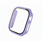 Lilac Purple Colour made from polycarbonate material protector with a strong built in tempered glass screen to protect your apple watch series 11 42mm and 46mm from damage displayed on a tilted angle