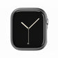 metallic dark grey Colour made from polycarbonate material protector with a strong built in tempered glass screen to protect your apple watch series 11 42mm and 46mm from damage displayed on a tilted angle