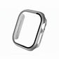 Metallic grey Colour made from polycarbonate material protector with a strong built in tempered glass screen to protect your apple watch series 11 42mm and 46mm from damage displayed on a tilted angle