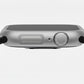 Metallic grey Colour made from polycarbonate material protector with a strong built in tempered glass screen to protect your apple watch series 11 42mm and 46mm from damage displayed on a tilted angle